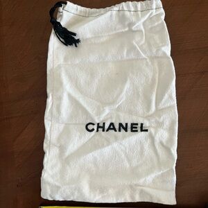 CHANEL White Drawstring Dust Bag